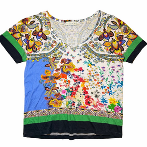 Etro Multicolor Floral Short Sleeve Top